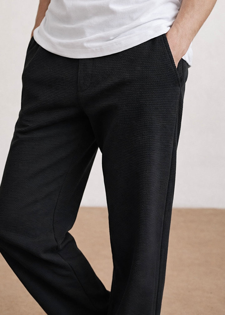 THE GLAMER TEXTURE TROUSER BLACK-FT