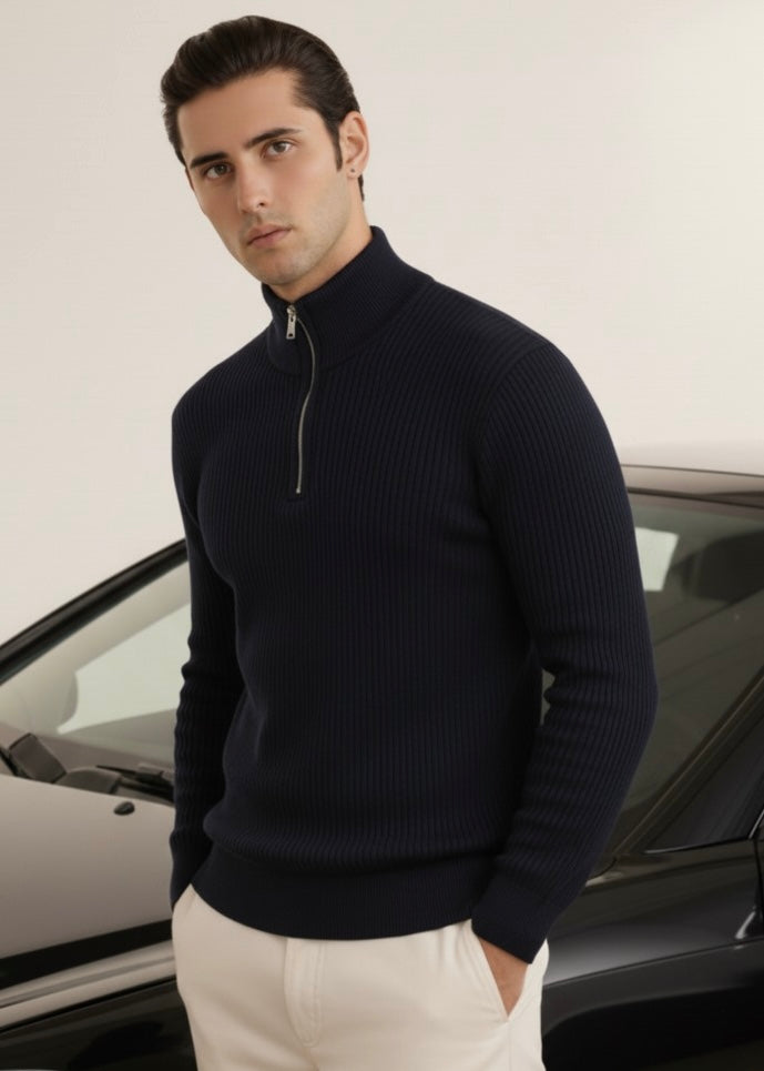 THE ALPHA STREET ZIP MOCK NECK-FT