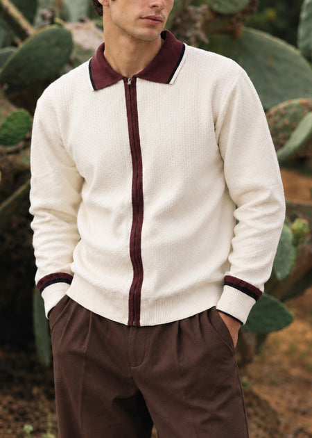 THE SUNDAY EASE KNITTED POLO WHITE
