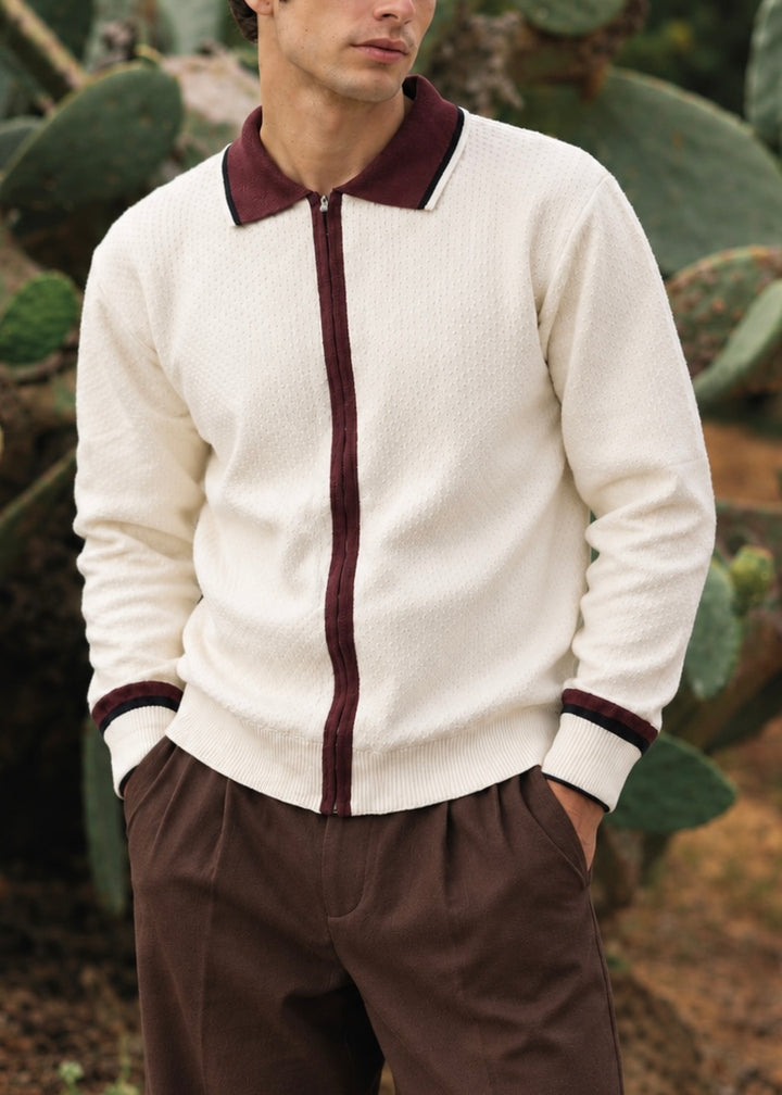 THE SUNDAY EASE KNITTED POLO WHITE
