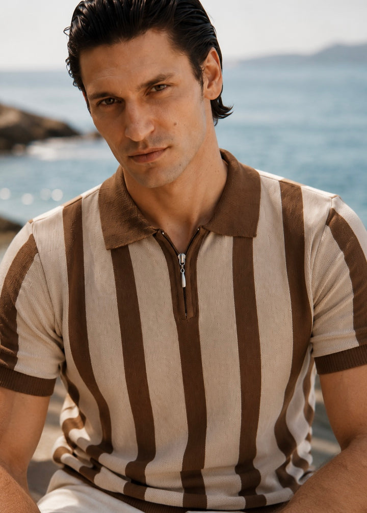THE CONTOUR-CREST POLO-BROWN