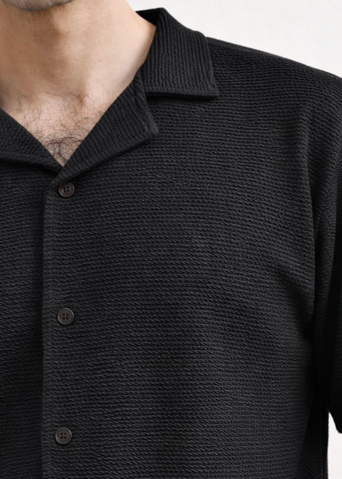 THE GLAMER TEXTURE TRACKSUIT-BLACK