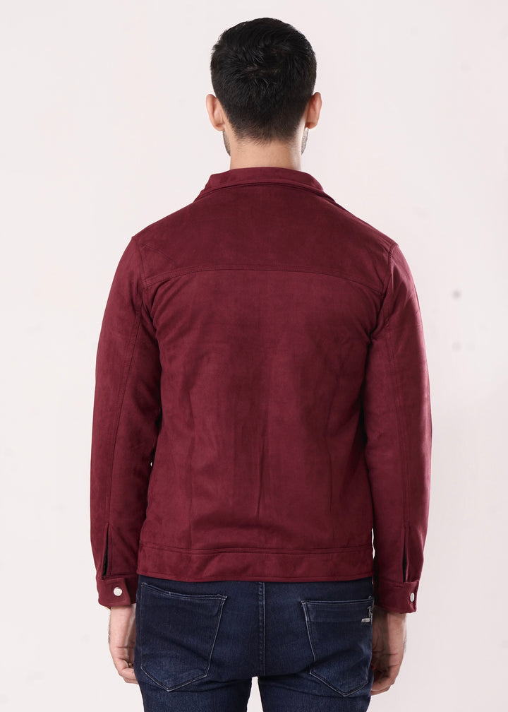 MAROON SUEDE JACKET-FT