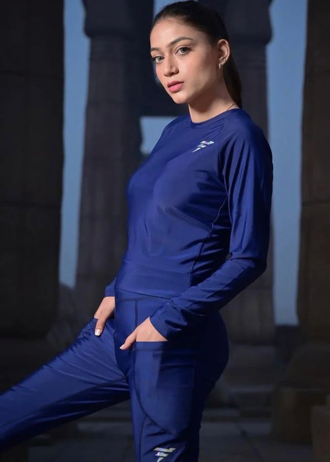 Women's Navy Trendy Tracksuit