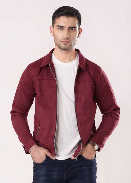 MAROON SUEDE JACKET-FT