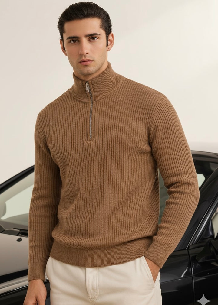 THE ALPHA STREET ZIP MOCK NECK-FT