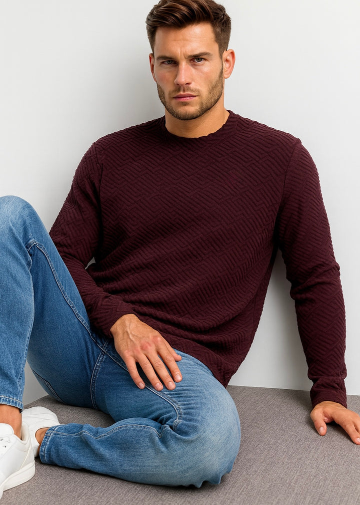 EMBOSSED CREW-NECK SHIRT-FT