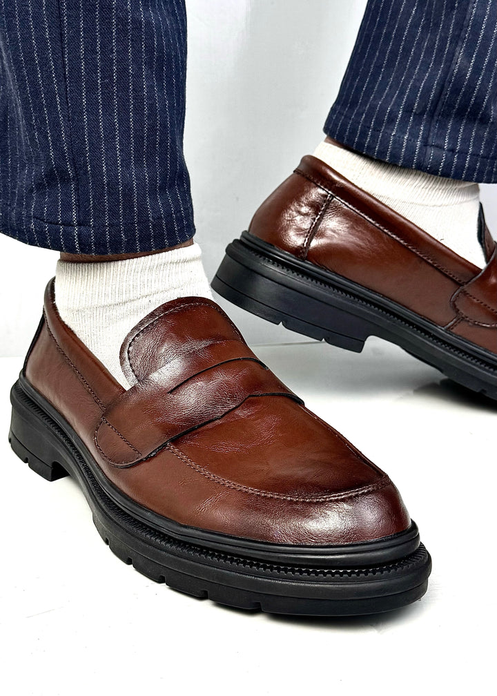 005 IMPORTED LEATHER SHOES WITH RUBBER SOLE-FT
