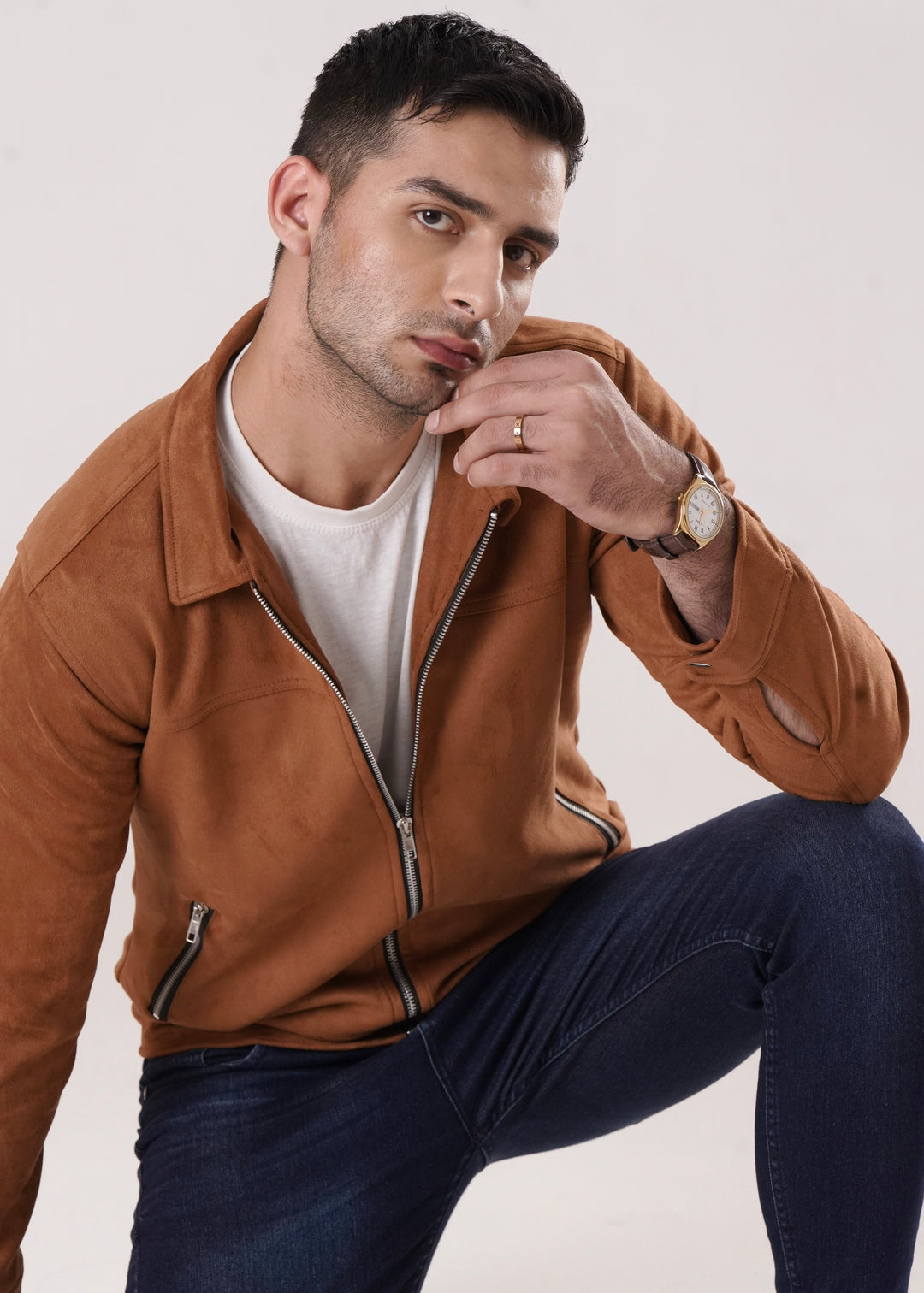 BROWN SUEDE JACKET-FT