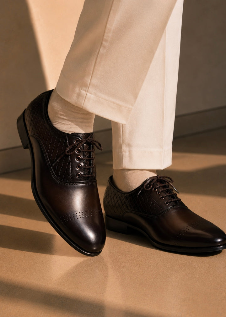0096 LUXURIOUS BROWN CLASSIC SHOES-FT