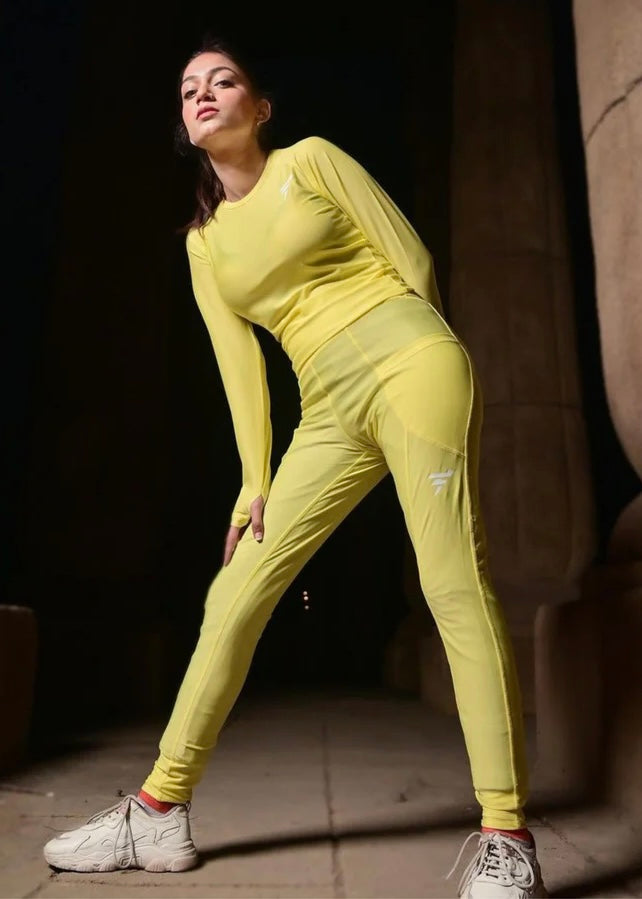 Women's Yellow Trendy Tracksuit