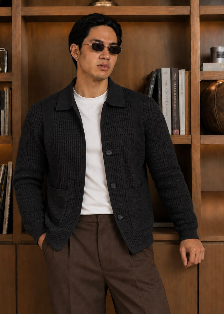 LUXE-WHOOL SHACKET-BLACK