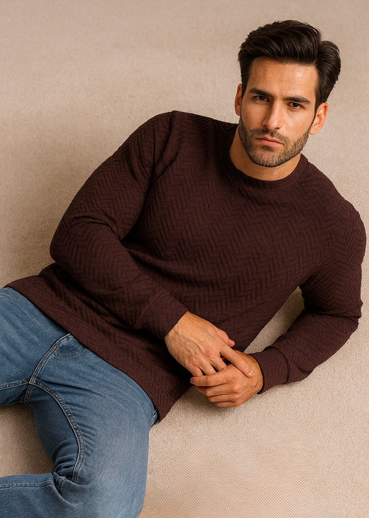 EMBOSSED CREW-NECK SHIRT-FT