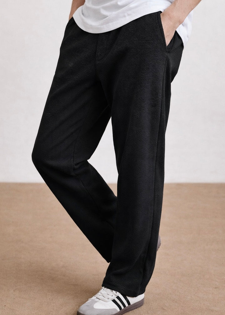 THE GLAMER TEXTURE TROUSER BLACK-FT