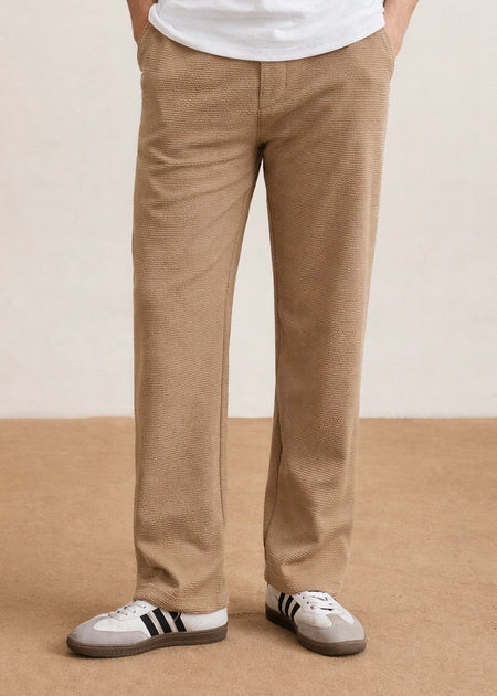 THE GLAMER TEXTURE TROUSER TAN-FT