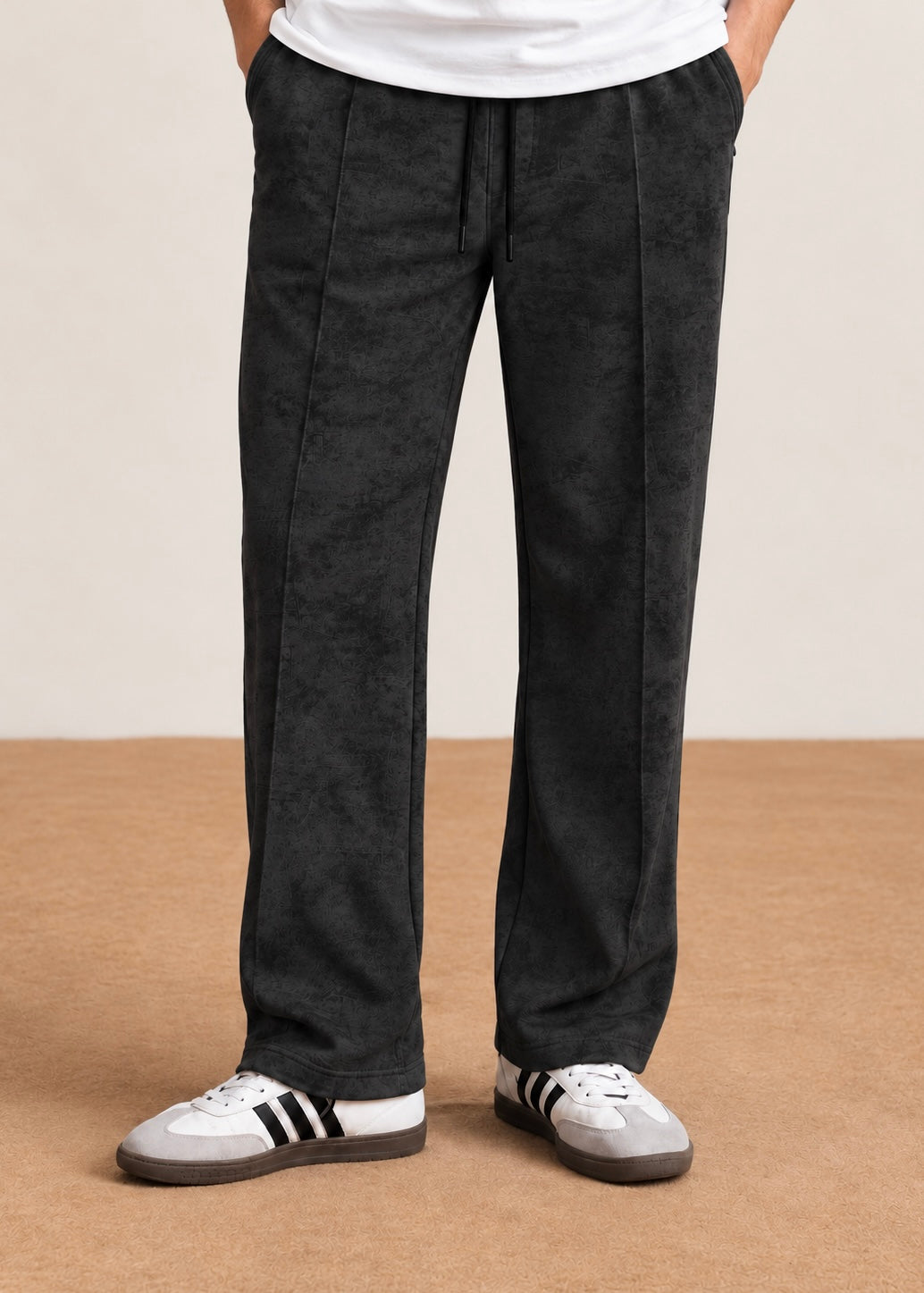 Vintage Texture Pant Trouser Black