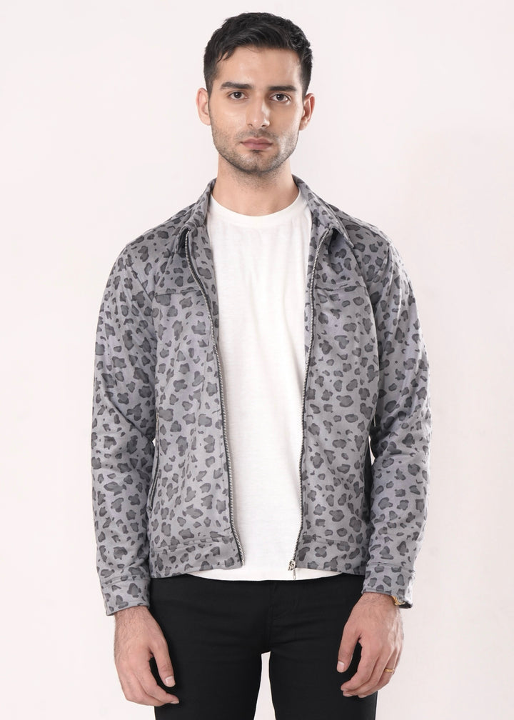 GRAY LEOPARD JACKET-FT