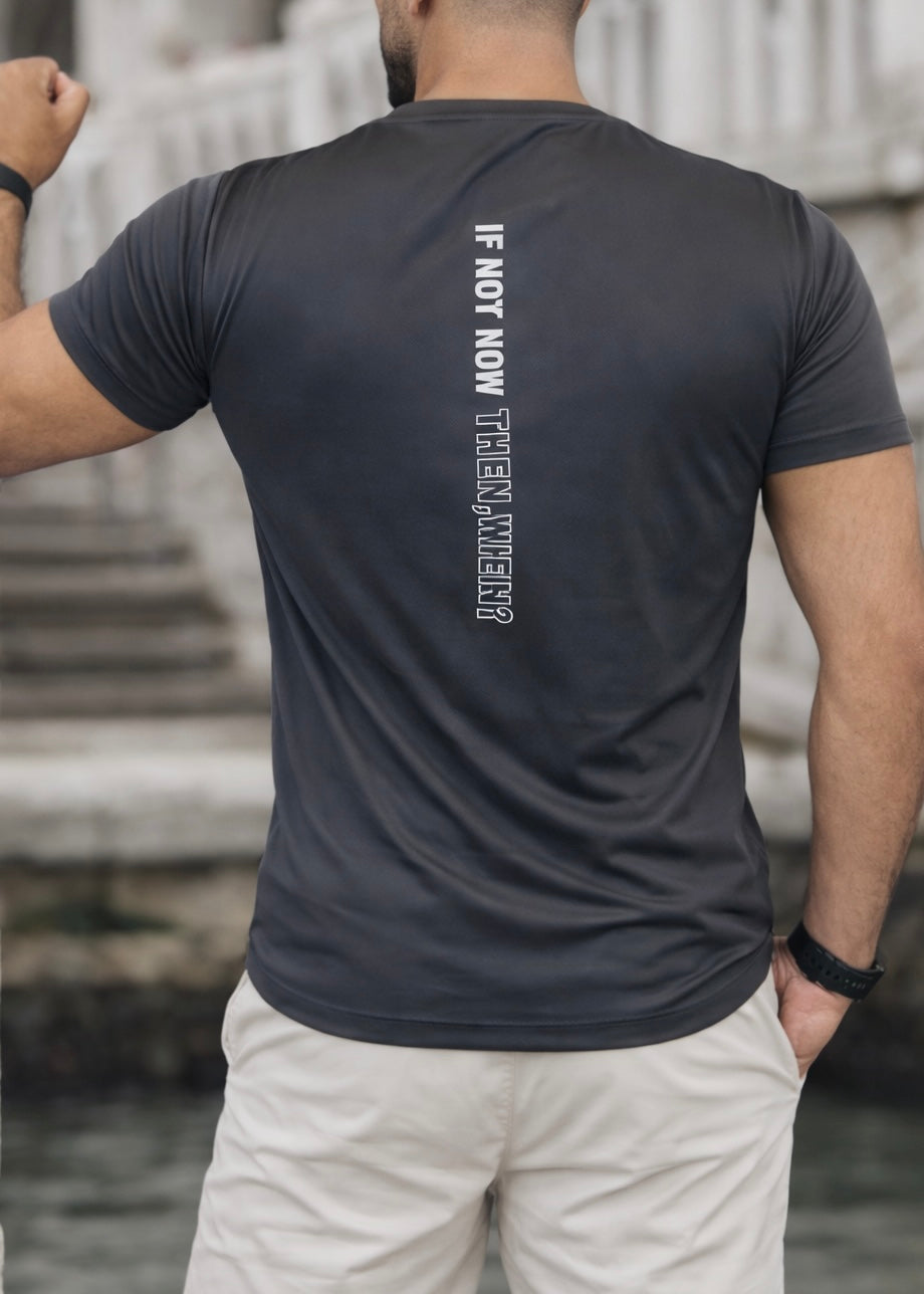 THE HALF-SLEEVES LYCRA SHIRT-GRAY