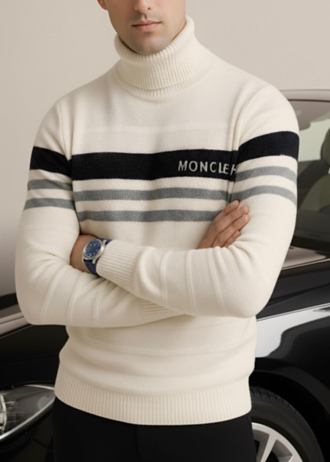 THE HERITAGE STRIPE SWEATER-WHITE