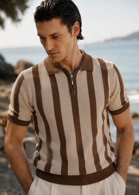 THE CONTOUR-CREST POLO-BROWN