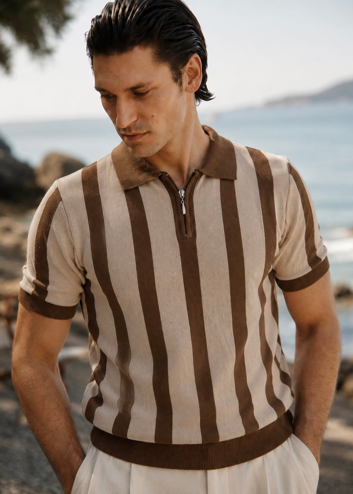THE CONTOUR-CREST POLO-BROWN