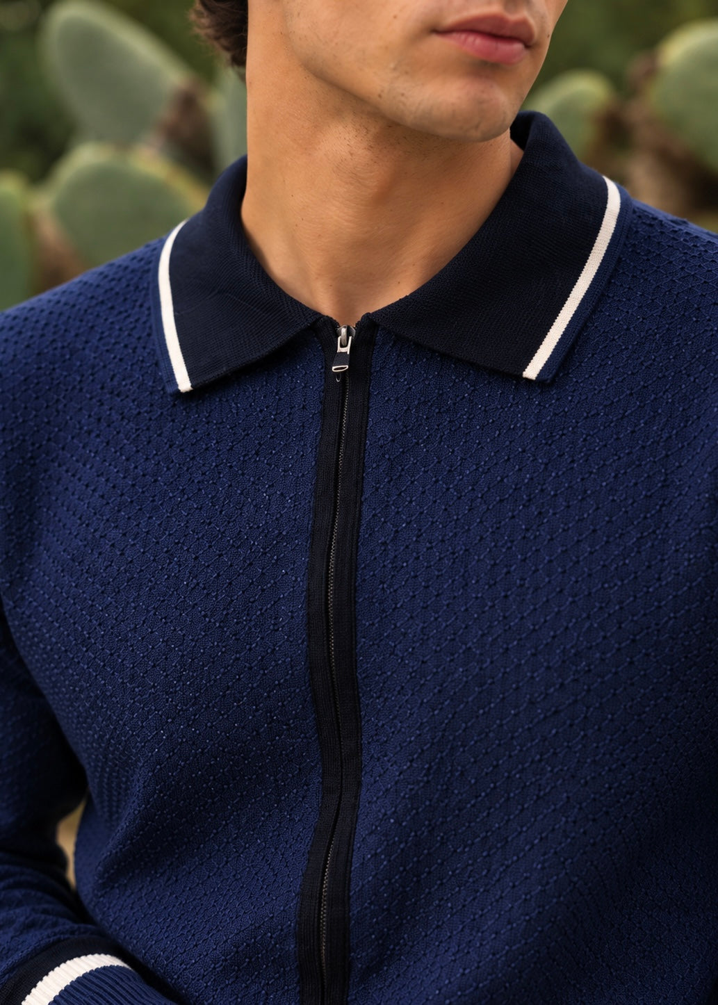 THE SUNDAY EASE KNITTED POLO NV BLUE