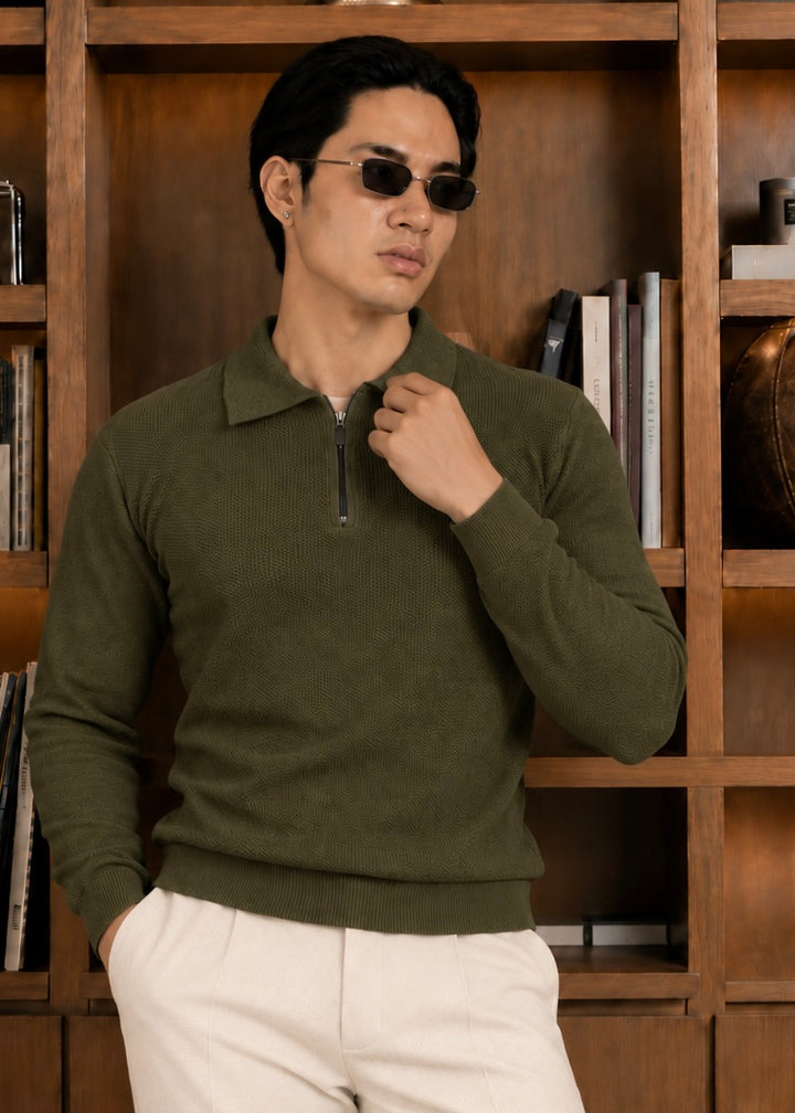 Milano Knit Polo-Olive