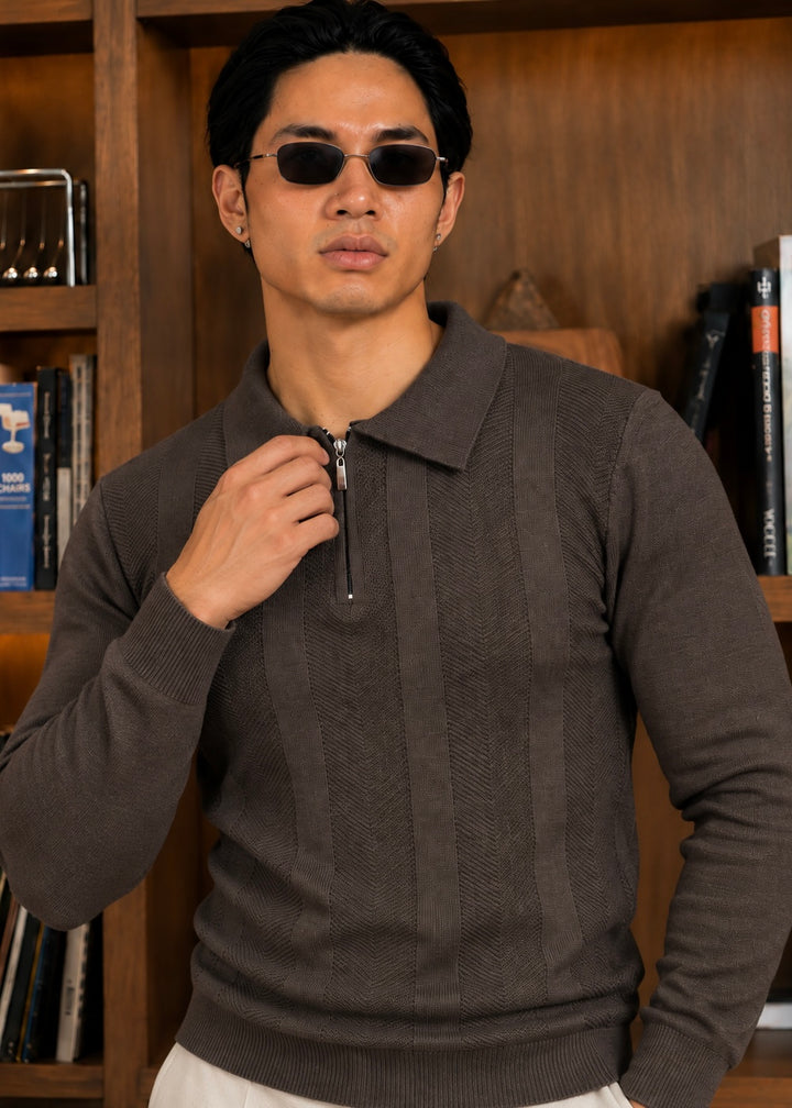 Riviera Knit Polo-gray