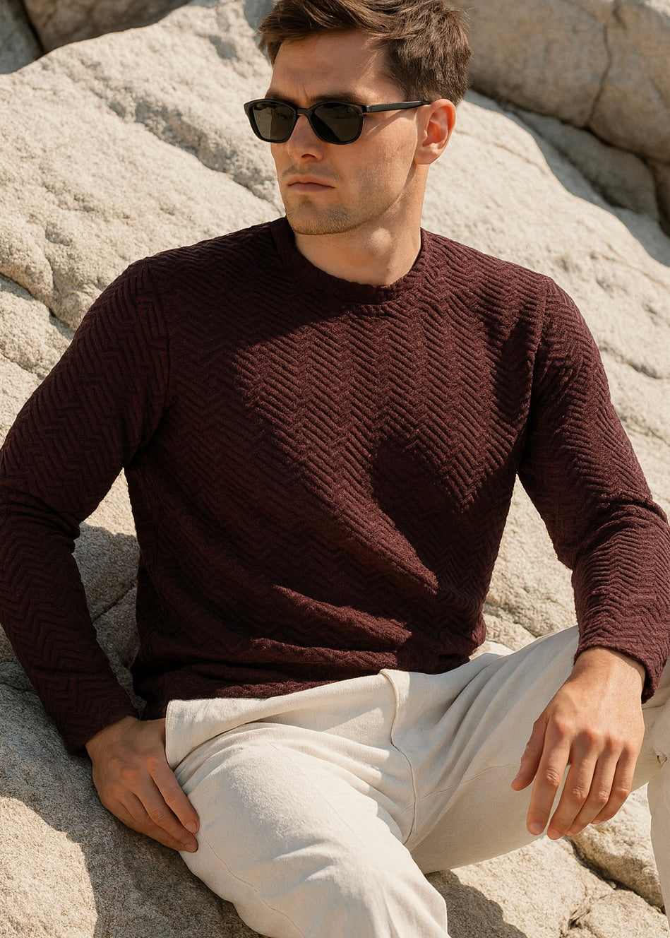 EMBOSSED CREW-NECK SHIRT-FT