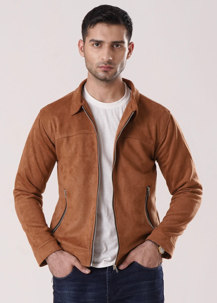 BROWN SUEDE JACKET-FT