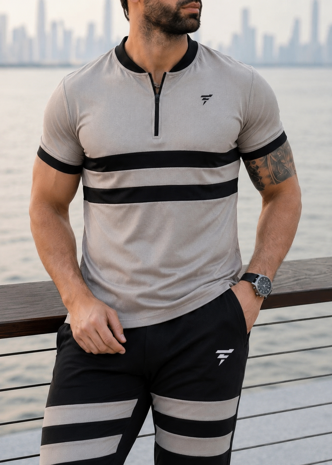 THE ATHLEISURE SKIN BLACK SHIRT-FT