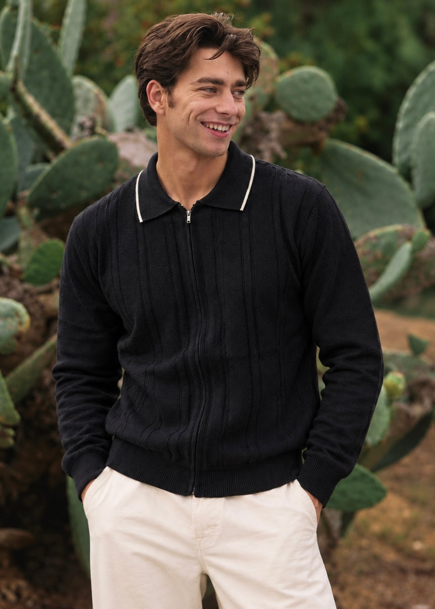 WINTER MUSE KNITTED POLO BLACK