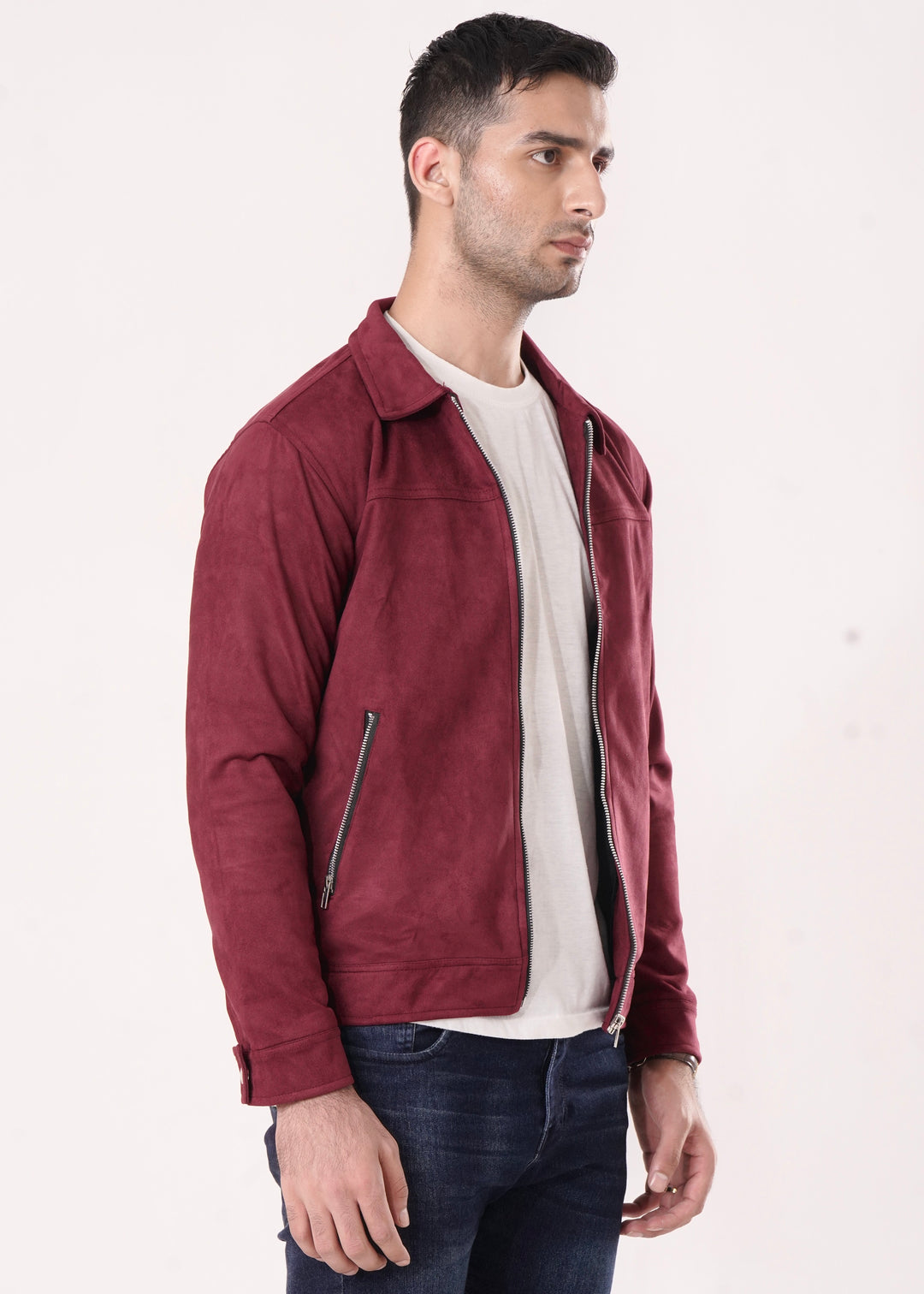 MAROON SUEDE JACKET-FT