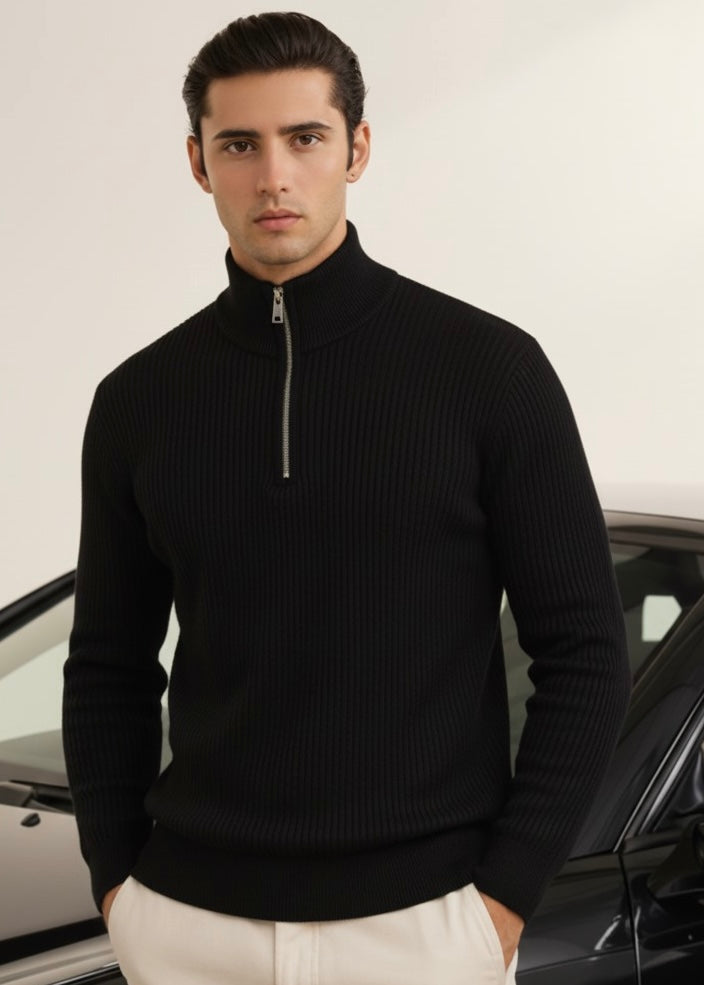 THE ALPHA STREET ZIP MOCK NECK-FT