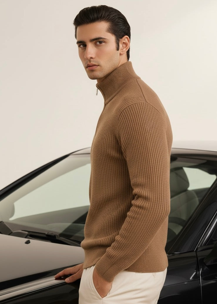 THE ALPHA STREET ZIP MOCK NECK-FT