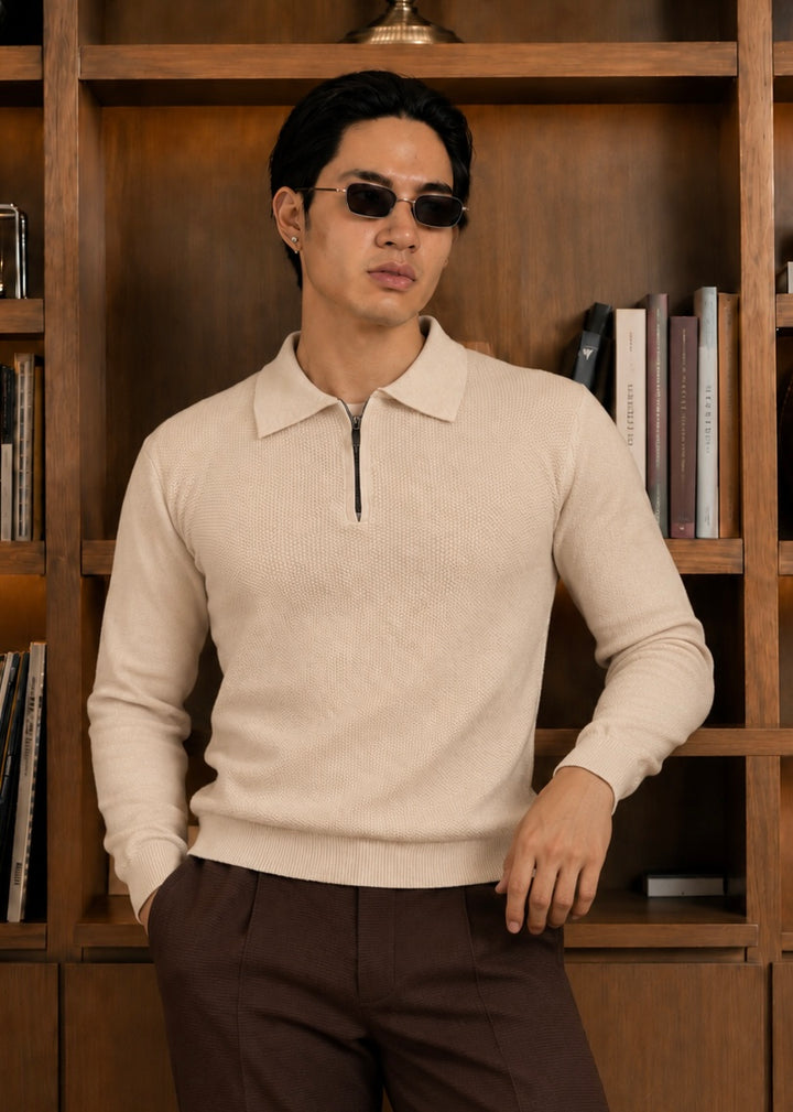Milano Knit Polo-Tan
