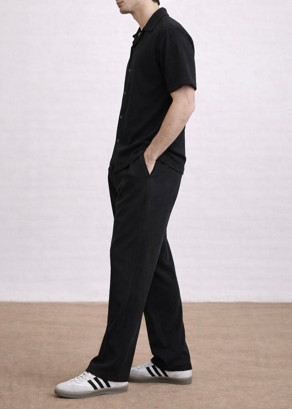 THE GLAMER TEXTURE TRACKSUIT-BLACK