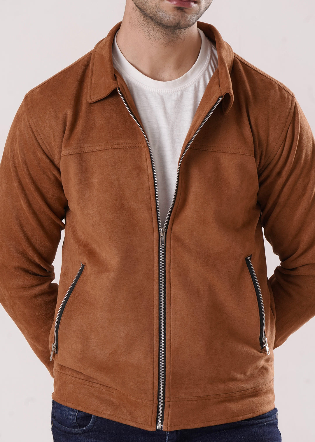 BROWN SUEDE JACKET-FT