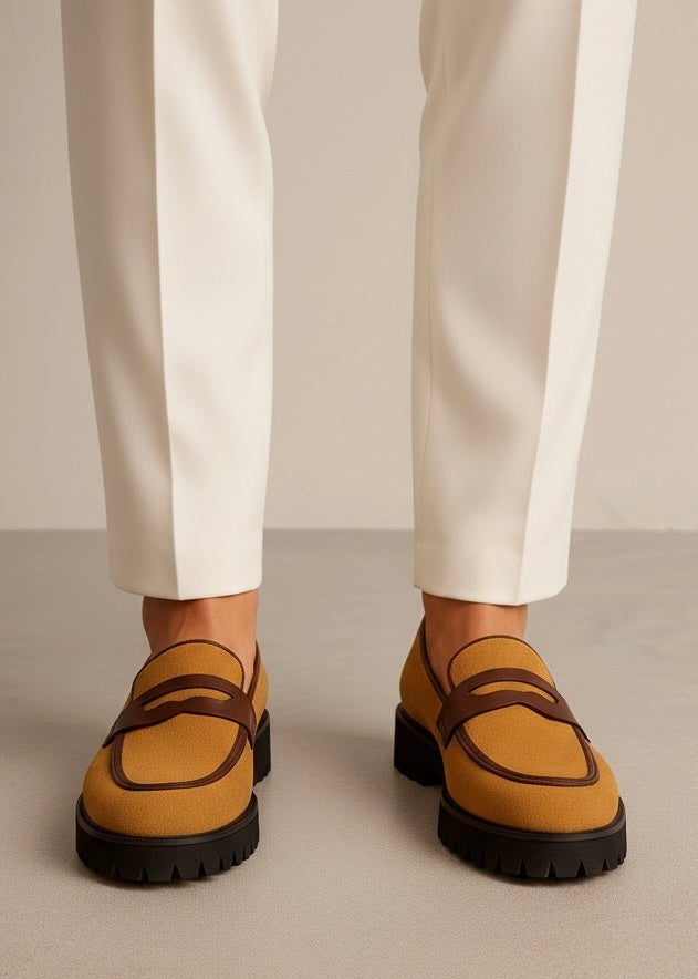 0017 FORMAL AND CASUAL WEAR SHOES-BROWN