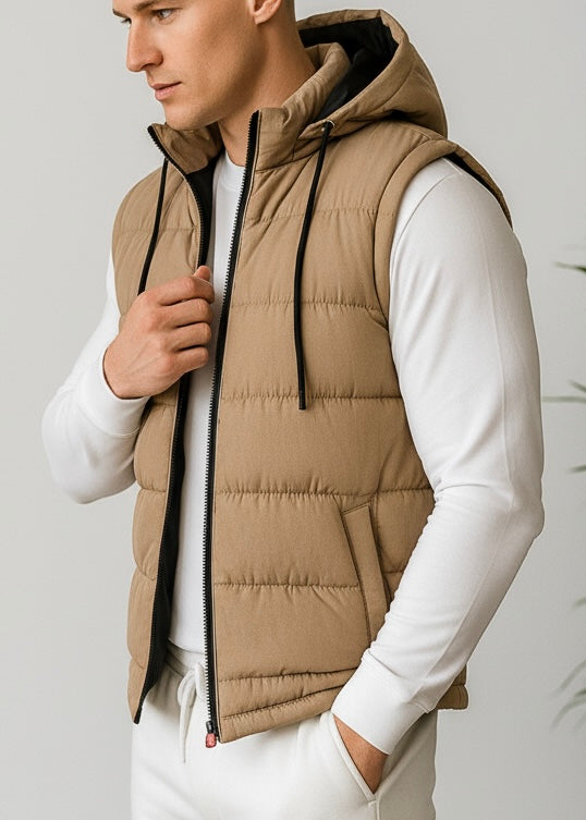 DETACHABLE SKIN-TAN SLEEVELESS JACKET-FT