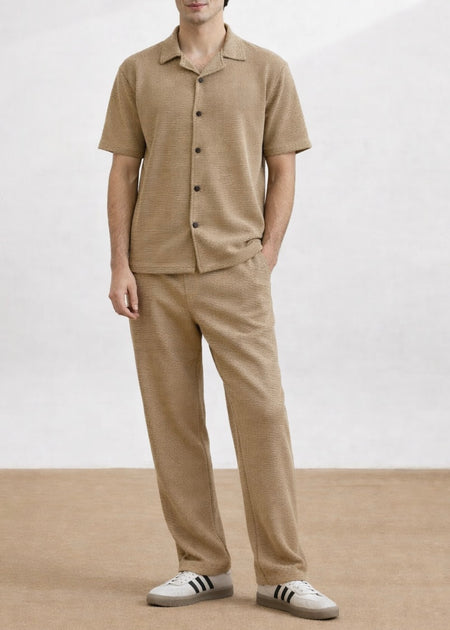 THE GLAMER TEXTURE TRACKSUIT-TAN