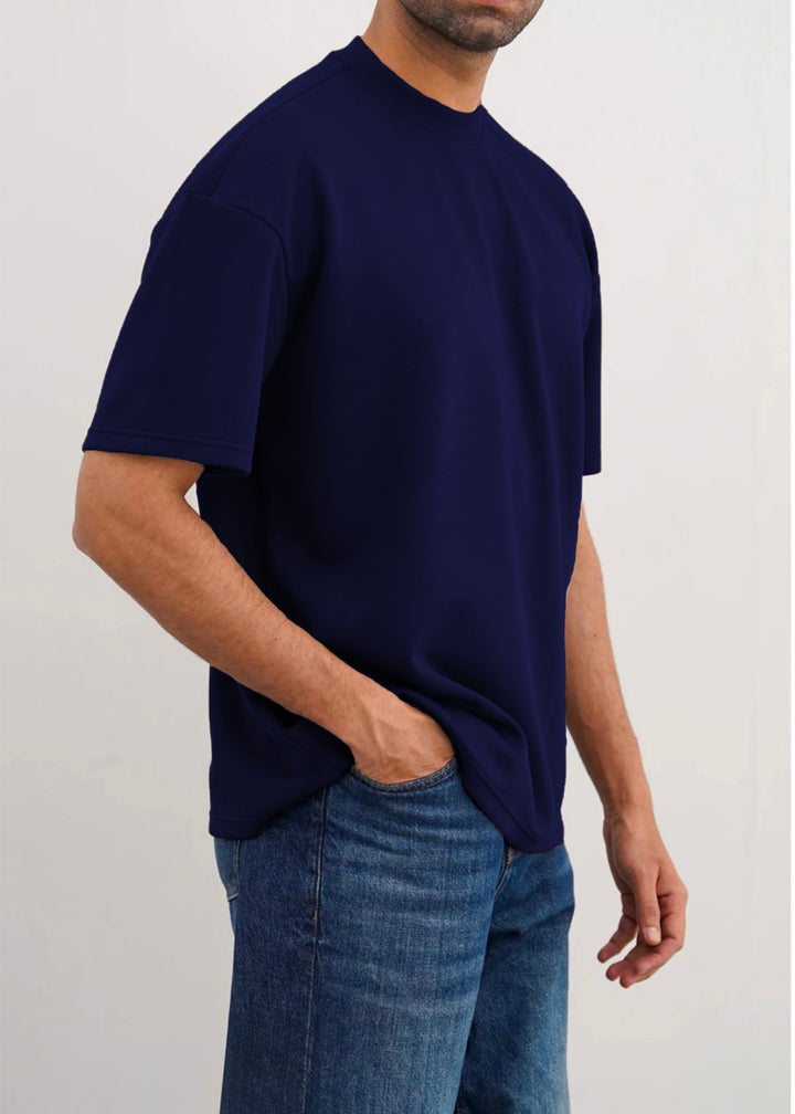 THE SNUG KNIT TEE-NAVY