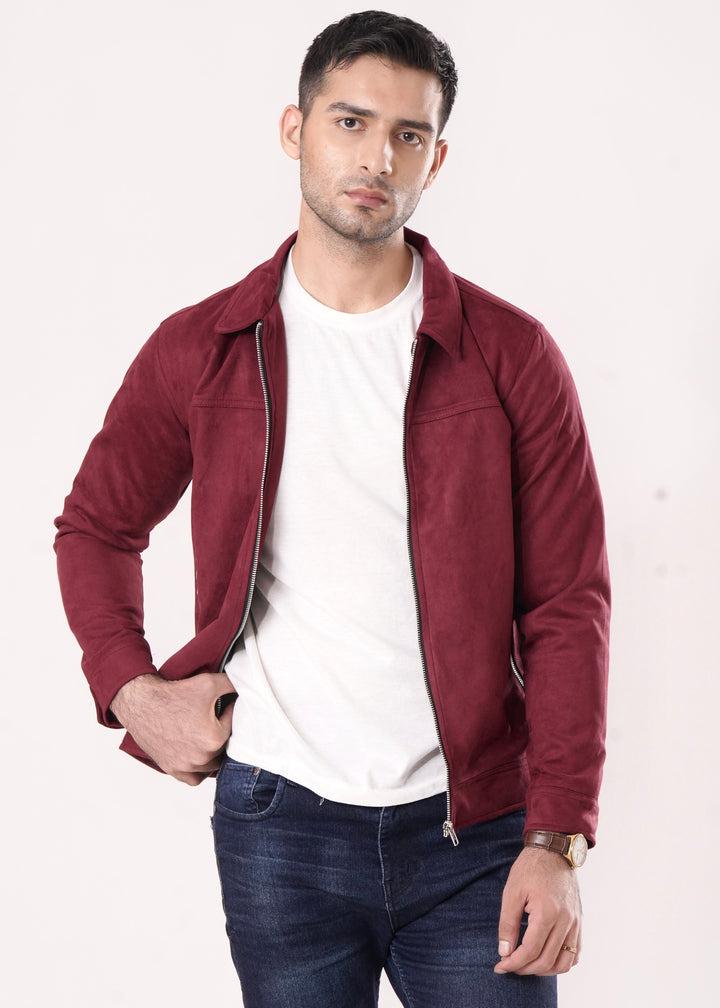 MAROON SUEDE JACKET-FT
