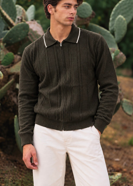 WINTER MUSE KNITTED POLO OLIVE