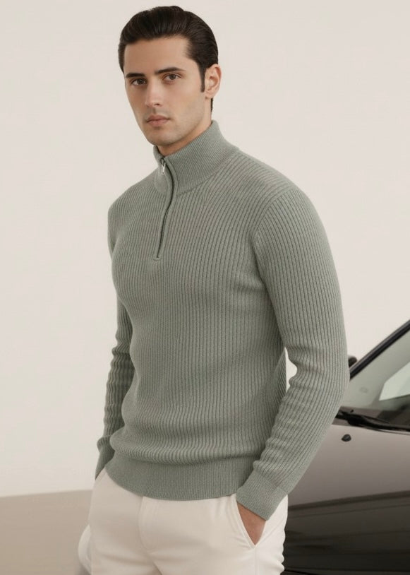 THE ALPHA STREET ZIP MOCK NECK-FT