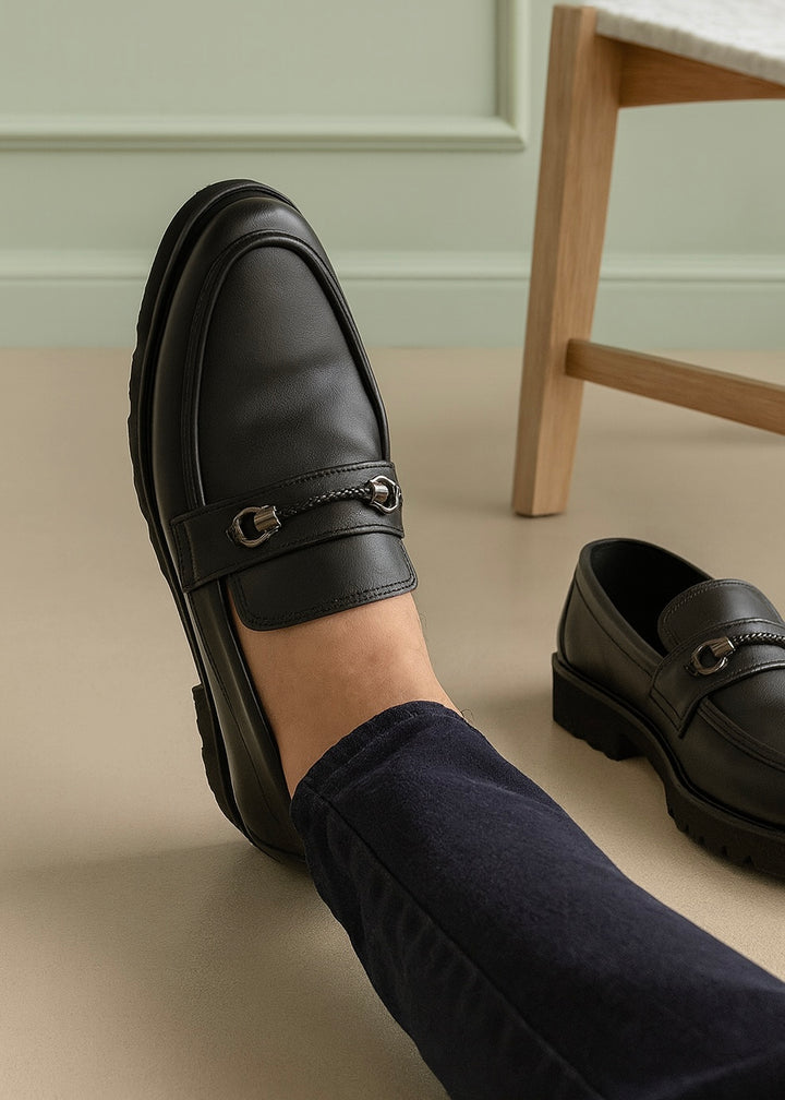 0031 BLACK COMFORT SHOES WITH CUSHIONING-FT