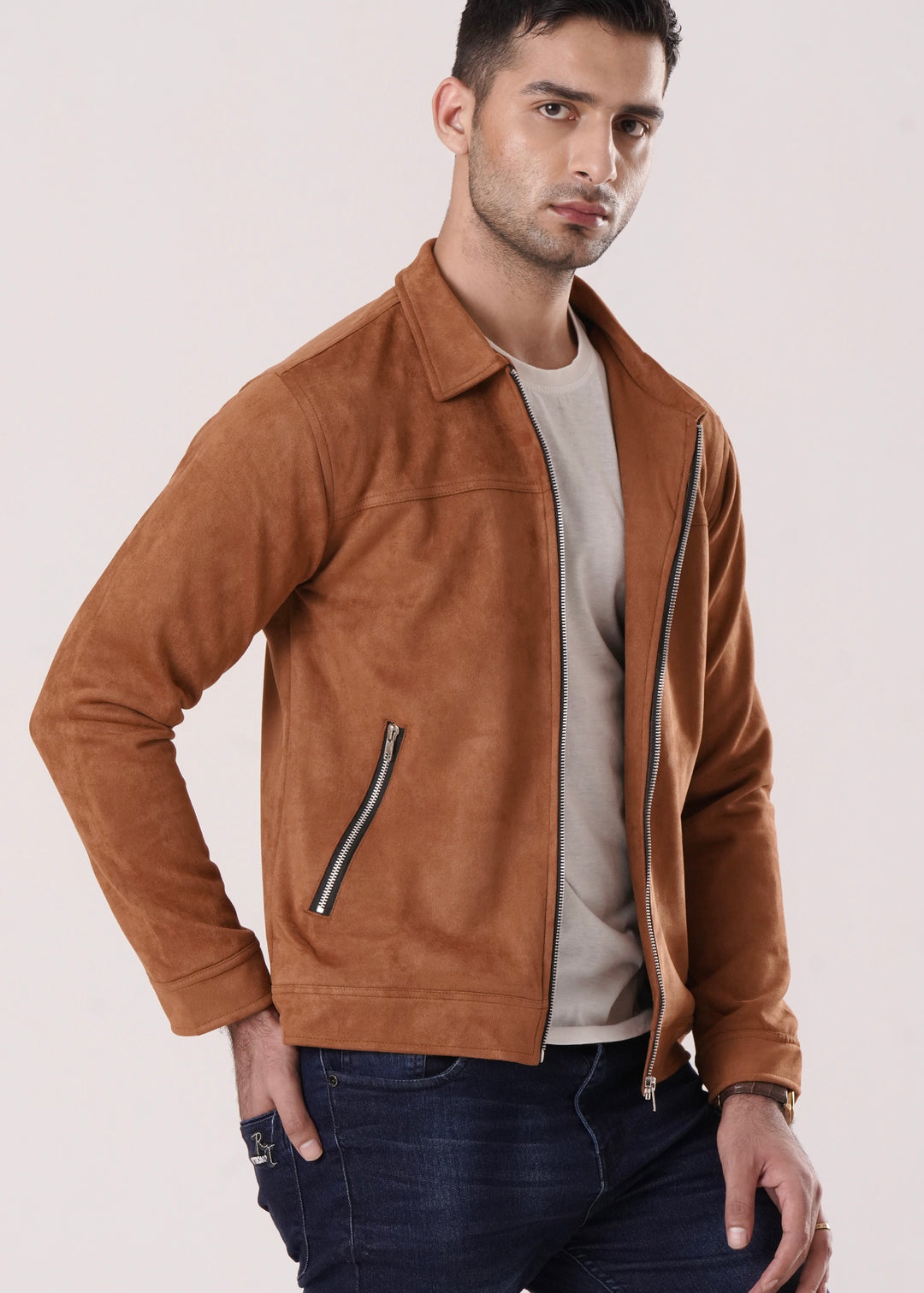 BROWN SUEDE JACKET-FT