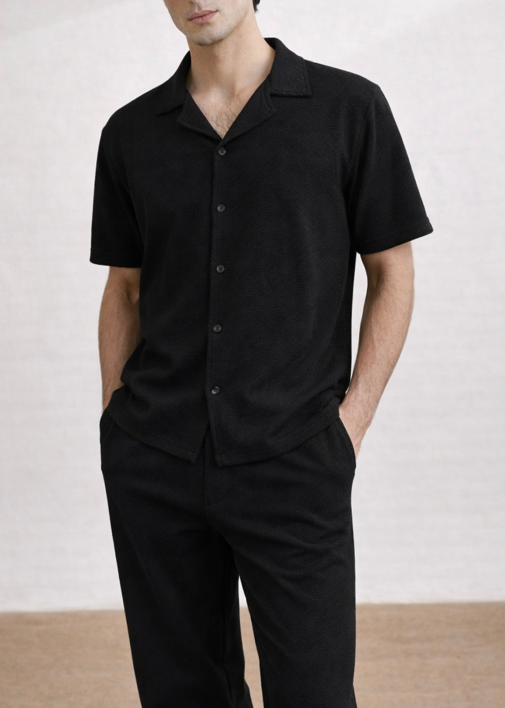 THE GLAMER TEXTURE TRACKSUIT-BLACK