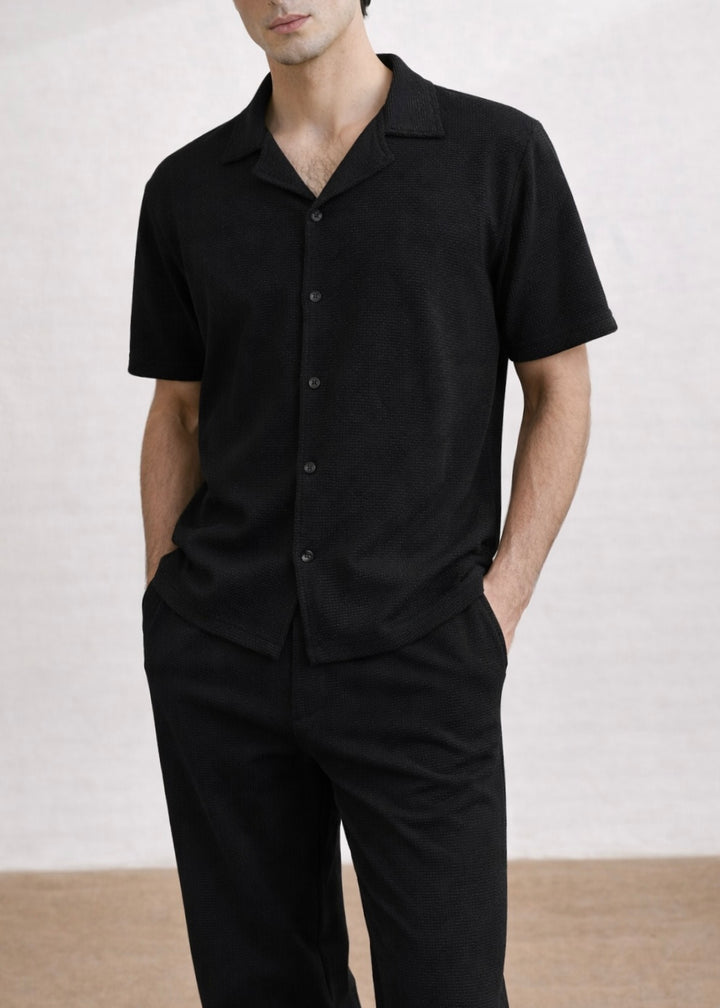 THE GLAMER TEXTURE TRACKSUIT-BLACK