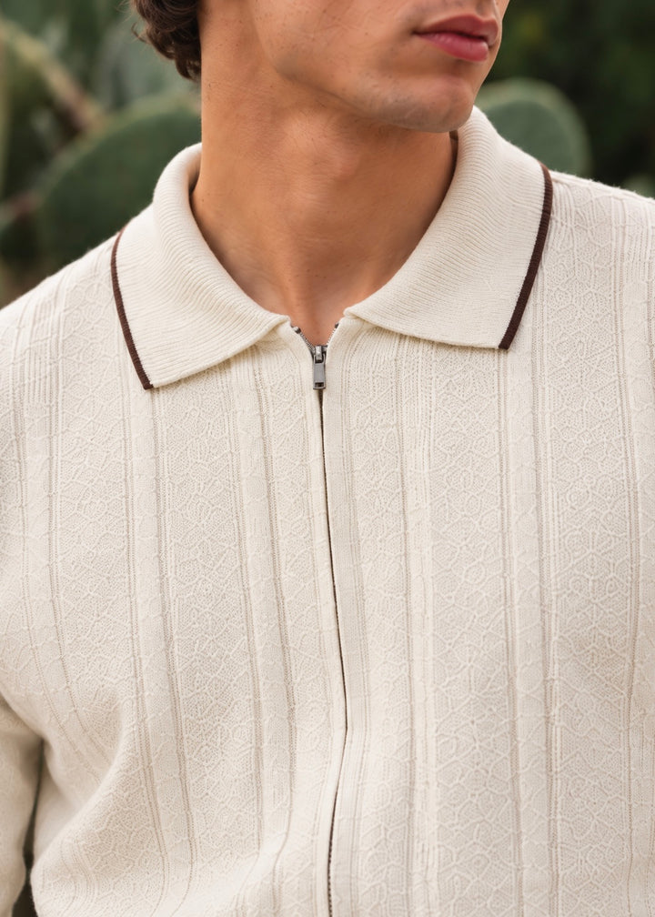 WINTER MUSE KNITTED POLO WHITE